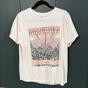 Woodstock '69 Love Revolution Graphic Tee - White